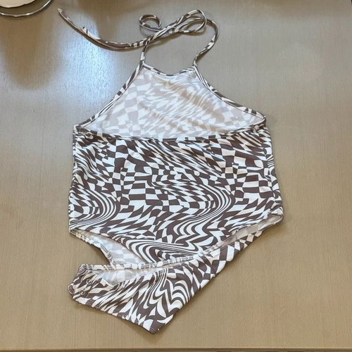 Bershka bodysuit like new, brown and white, size large