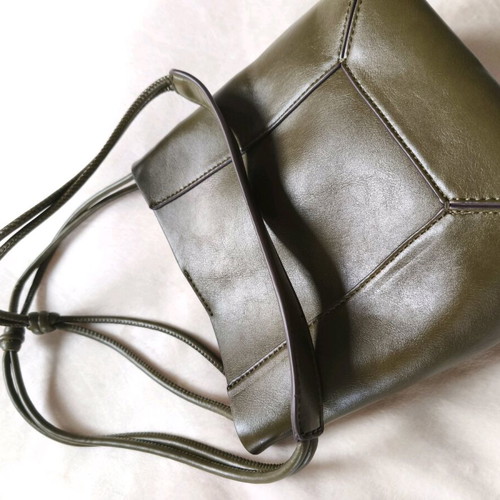Mango Staford leather shoulder bag khaki new
