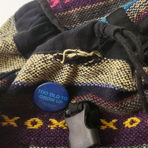 Vintage Boho Backpack handmade, used, multicolor