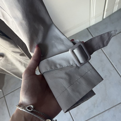 Aodeni trench coat set XL beige and black like new, lightweight cotton