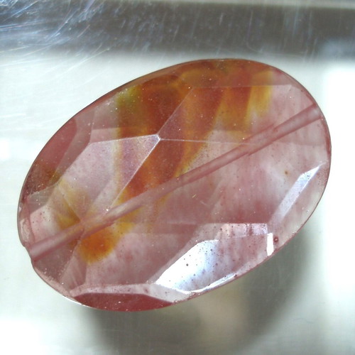 Mineral quartz with oxide inclusions like new