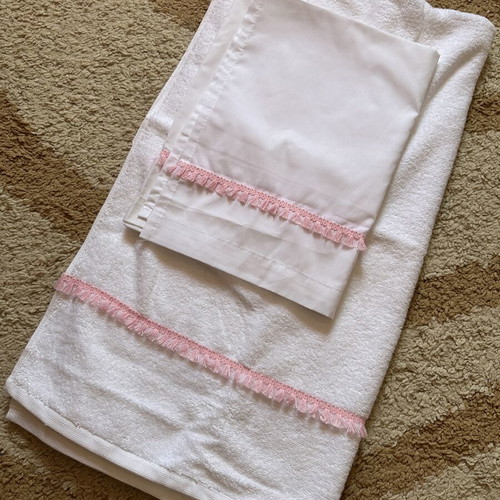 Ladopana set towel and sheet for girl, new, baptism