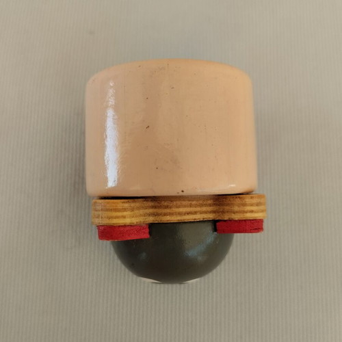 Wooden sharpener used, cat-shaped from 2000's