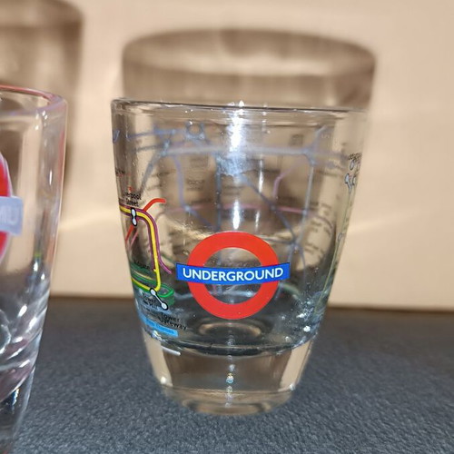 Set of 3 London Metro Glass Shot Glasses new