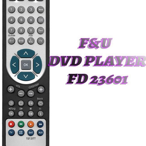Remote control replacement for DVD Player F&U FD 23601 new