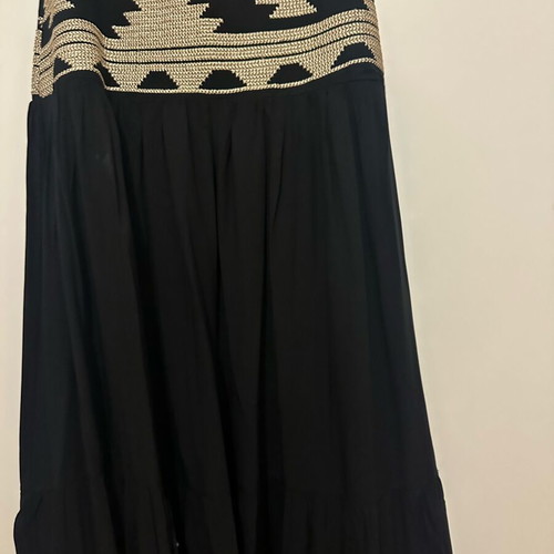 Anna Samouka set skirt with crop black cotton embroidered, like new