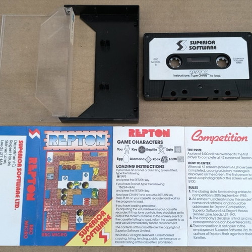 Repton Superior Software BBC Micro cassette like new