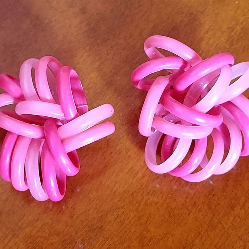 Vintage summer earrings pink fuchsia like new