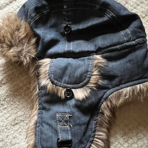 Blue Jean snow cap hat with fur by FIRETRAP like new