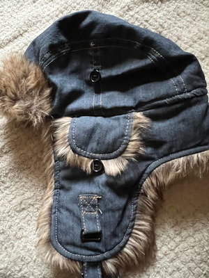 Blue Jean snow cap hat with fur by FIRETRAP like new