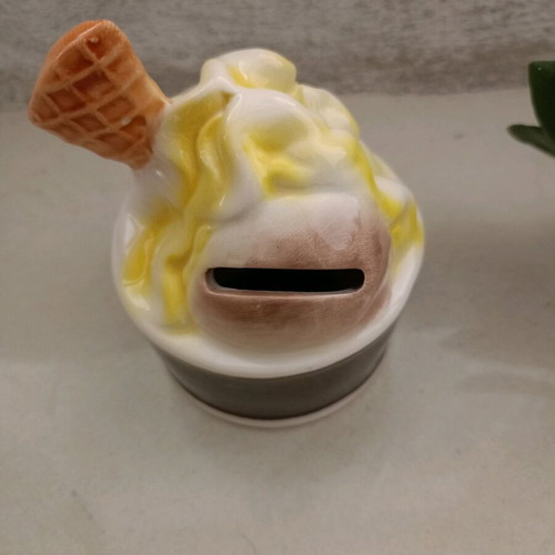Ice Cream Piggy Bank used, ceramic