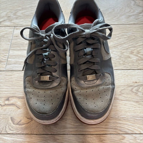 Nike AF1 athletic shoes gray silver used, size 40