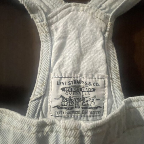 Levi's denim salopette like new, white and blue