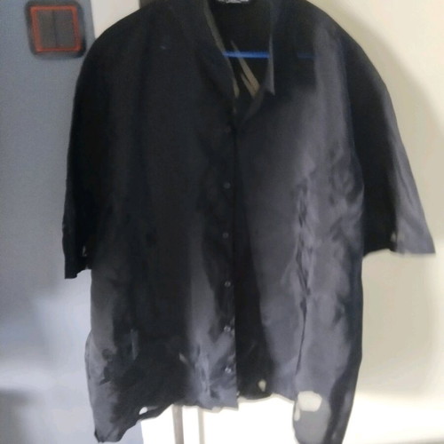 Bershka Shirt Black With Sheer Details Like New, Size L