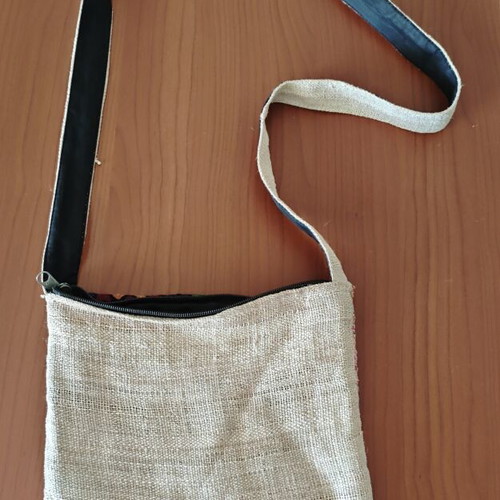 Boho crossbody bag used, multicolor fabric