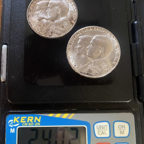 Two 30 Drachma Silver Coins 1964, Royal Wedding Constantine & Anna-Maria