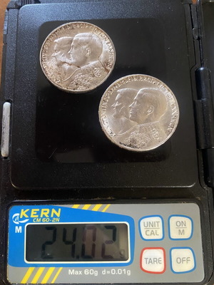 Two 30 Drachma Silver Coins 1964, Royal Wedding Constantine & Anna-Maria