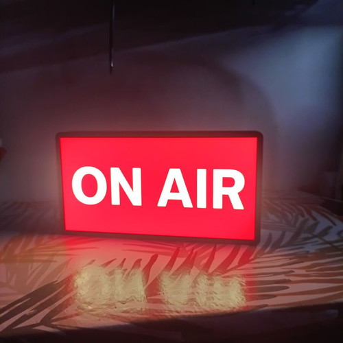 On Air Lighted Sign like new, LED for podcast and studio