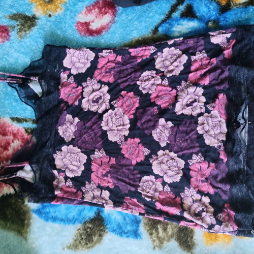 Benissimo floral lingerie-pajama set new, black and pink
