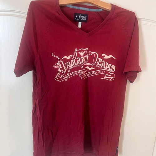 Armani Jeans t-shirt burgundy used, size L