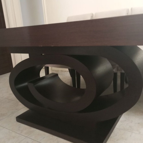 Dining table with 6 chairs used, dimensions 1.80x1.00 with extension