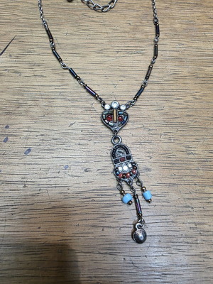 Necklace with colorful beads, ethnic style, adjustable length