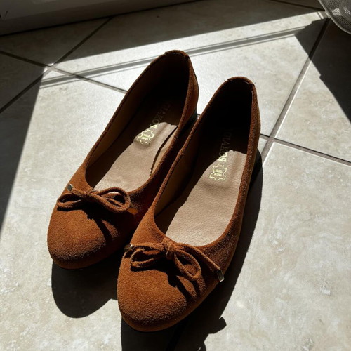 Sagiakos ballerinas new, leather, brown-orange, size 39