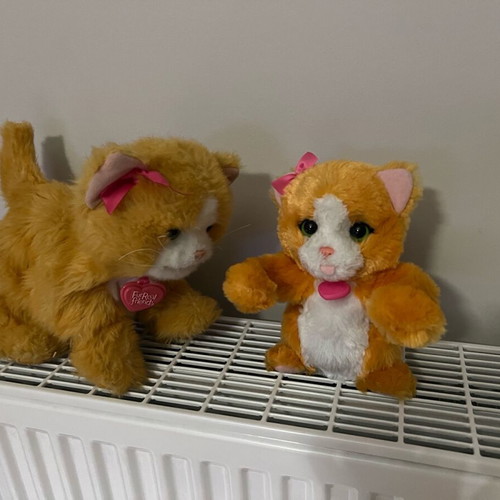 FurReal Friends Daisy Cat Play With Me plush used, mom and kitten set
