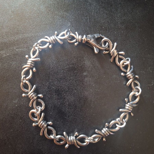 Men's stainless steel hand chain with wire mesh design, new