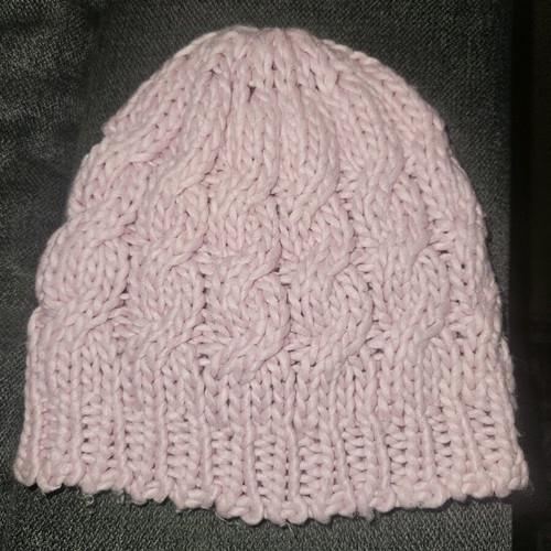 Pink wool hat like new, warm