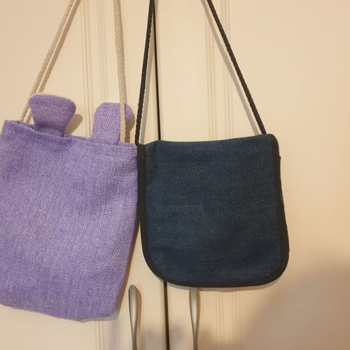Girls' bags like new, blue and purple, set of two