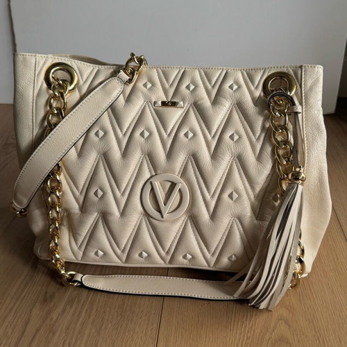 Valentino shoulder bag like new, beige leather, spacious with many pockets