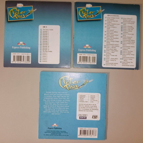 Peter Pan Audio CDs and DVD like new, Express Publishing