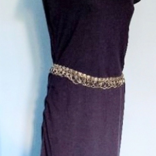 Two metal decorative belts, silver and rose gold styles