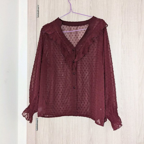 Transparent shirt like new, red, size L