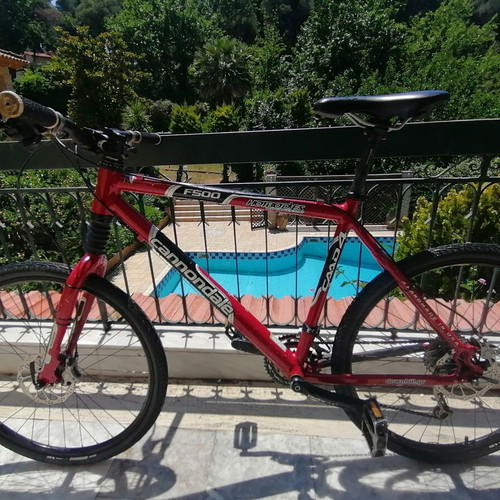 Cannondale F500 Lava Red CD4 Fatty mountain bike used, 26 inch, disc brakes