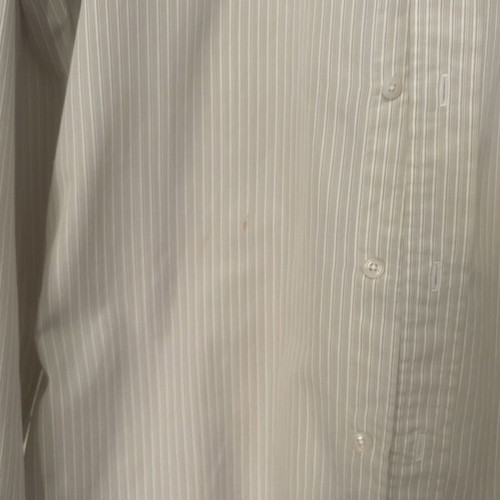 Charvet men long-sleeve shirt like new, beige striped, French cuff, cotton