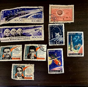 γραμματόσημα ( Σοβιετική ενωση και Ρουμανία ) με θέμα διάστημα.