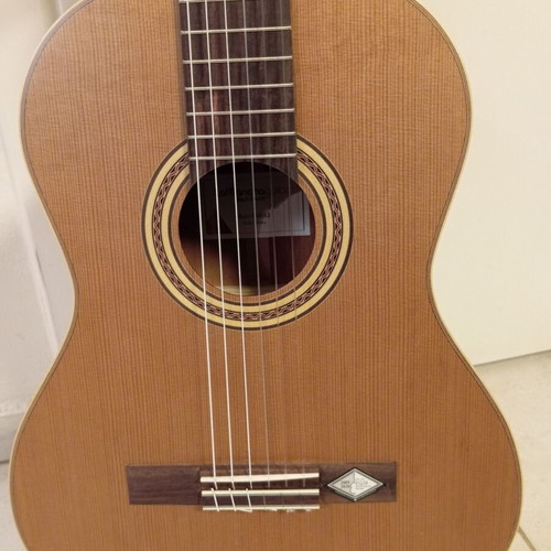 Classical guitar 7/8 new with case, cedar top, mahogany sides