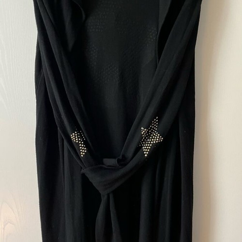 Black cardigan one size like new with hood and star details