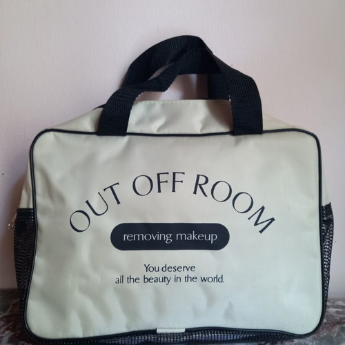 Out Off Room toiletry bag new, black and beige