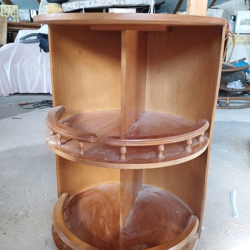 Round bar new with wheels, solid wood, height 86 cm