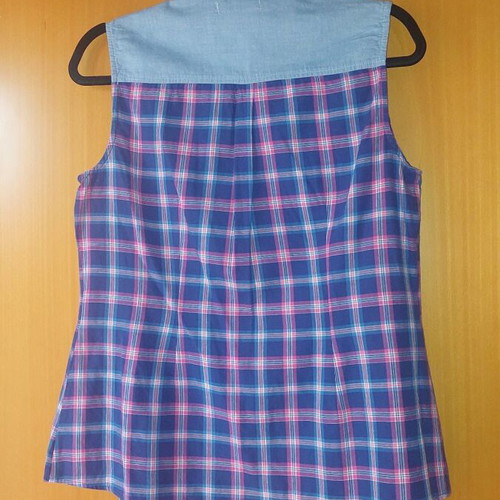 Sleeveless shirt Stradivarius new, size XL, blue and pink