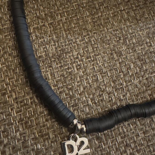 Dsquared2 necklace new with tag, black and silver