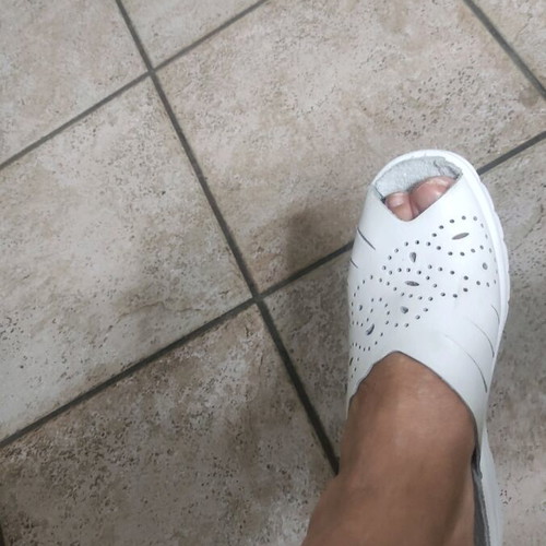 Summer white slippers with soft leather and terry insole like new