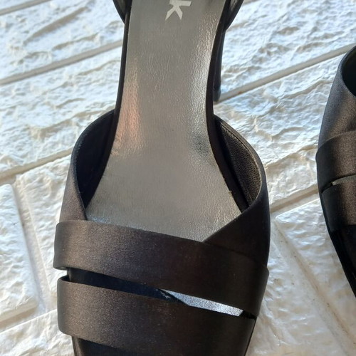 Nak black satin evening sandals size 37
