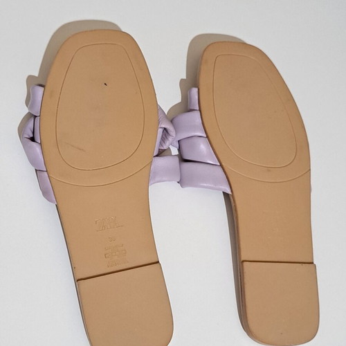 Zara women's leather sandals lilac size 36 new
