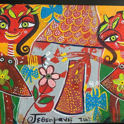 Original painting by Gethsimani Seferopoulou with luxury frame, like new