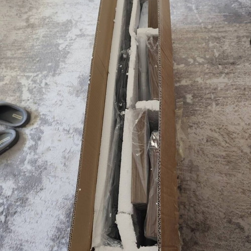 Pendant ceiling light with 4 E27 sockets, new, black metal and wood finish