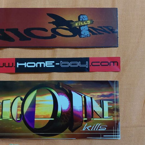 Nicotine kills and home boy stickers new, set of 8 pieces